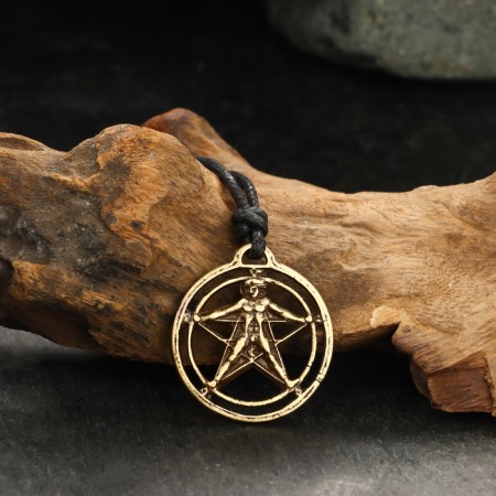 Protective amulet "AGRIPPA Pentagram" No. 13, 27x29mm, metallic-2