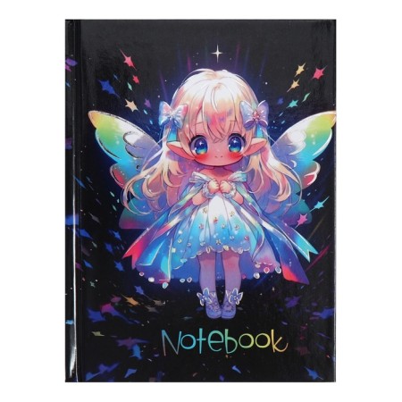Notebook A6, 64 sheets in the Flight Cage, a solid cover of cardboard 7BC, glossy lamination, embossing foil, block 60 g/m2