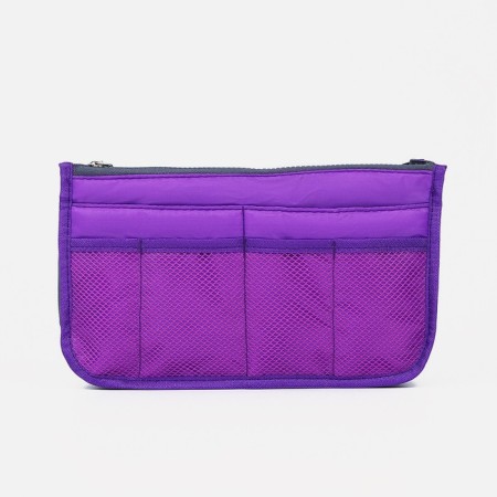 Cosmetic bag-organizer on zippers, purple color-1