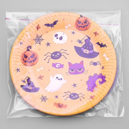 Disposable paper plate "Halloween", 18 cm-2