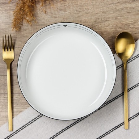 Deep plate ceramic "with love", 20 cm, 1000 ml, white color-2