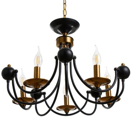 Chandelier "Floa" 5he14 40W black and gold 60x73x60 cm Bayerlux-1