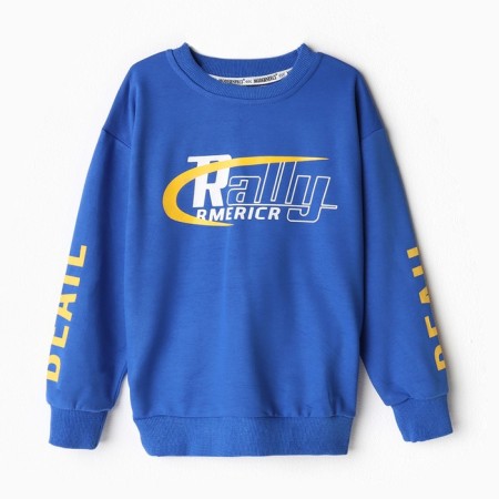 Sweatshirt for a boy, blue color, height 122-128 cm