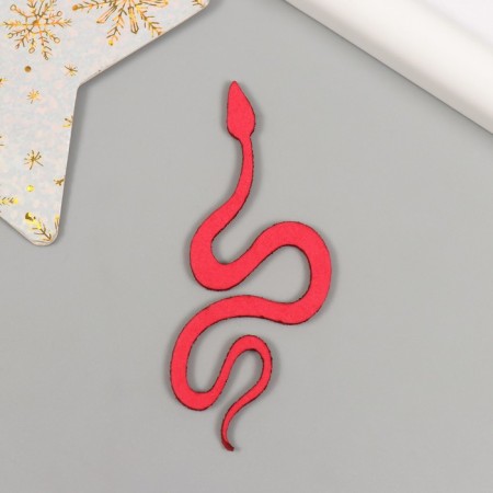 Decor "Red Snake" Foam Glitter, 7 cm (set 6 pcs)-4
