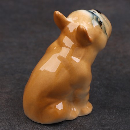 Porcelain figurine "French bulldog orange", 8 cm, author's painting-2