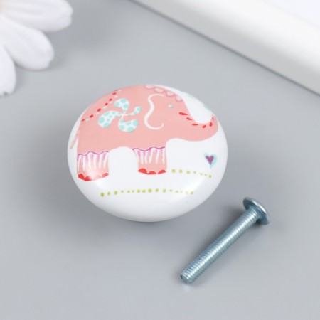 Pen for the casket ceramics, metal "Pink Elephant" 3.8x3.8x2.8 cm-1
