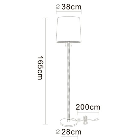 The floor lamp Wasat A4048PN-1CC, LED, 40 W, 38x38x165 cm, 1250 lm, chrome-2