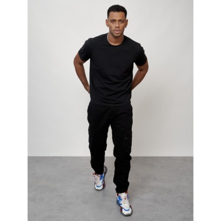 Cargo jeans male, size 44, black color-9