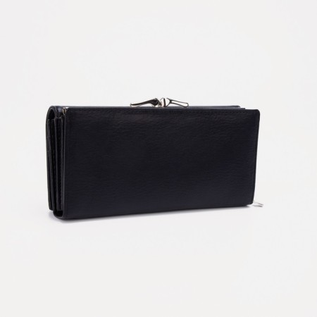 Women's wallet on magnets, black color-1