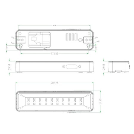 Emergency lamp LED era DBA-1, 202x56x30 mm, IP20, LED, 3W, 150LM, white color-6