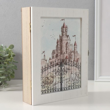 Klyuchnik tree 6 hooks "Castle. Pencil drawing" 26x20.3x5.5 cm-1