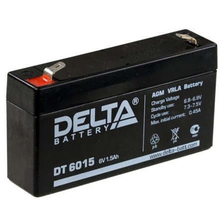 The battery Delta DT 6015 (6V / 1.5AH)