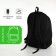 Youth backpack with a zipper, 4 pockets, black/green color