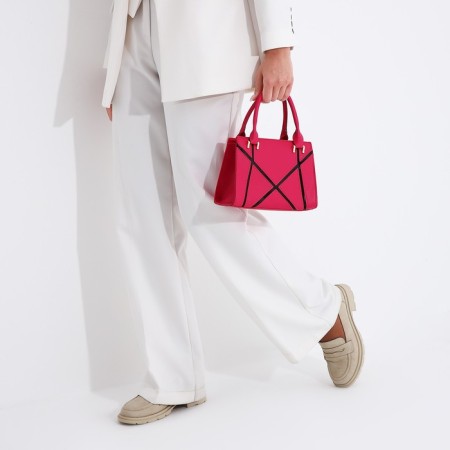 Bag Female Tout with zipper, pink color-8