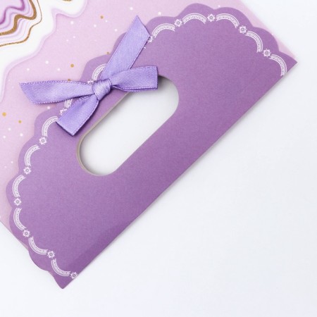 Gift box-package, packaging with a cut handle, “purple grace”, 14 x 6 x 21 cm-3