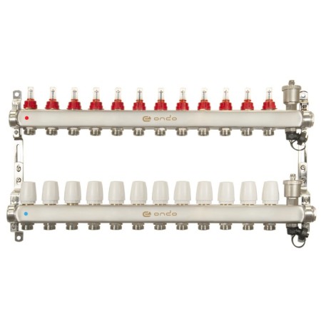 Collector Group ONDO, 1 "X3/4", 12 outputs, with consumables, stainless steel