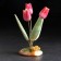 Souvenir tulips with a butterfly, 3 flowers, pink, selenite