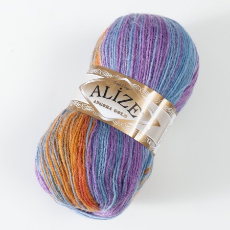 Yarn "Angora Gold Batik" 20% wool, 80% acrylic 550m/100g (7794)-1