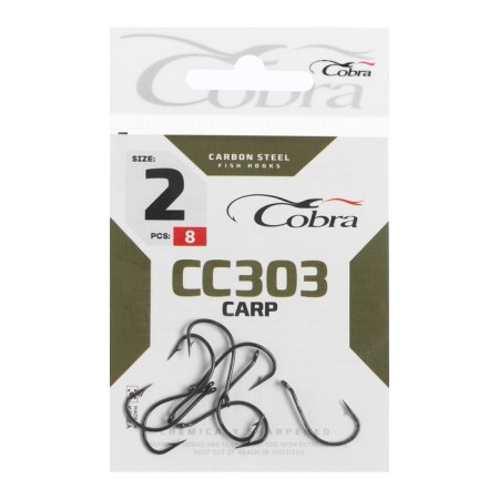 Cobra Carp hooks, series CC303, No. 02, 8 pcs.
