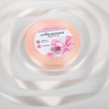 Satin tape, 12 mm × 23 ± 1 m, color cream-yellow No. 06