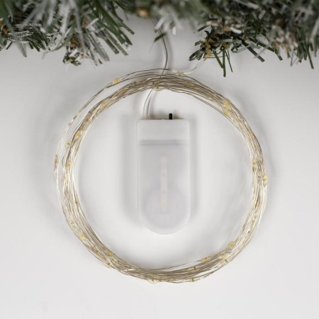 Garland "thread" 5 m dew, IP20, silver thread, 50 LED, yellow glow, CR2032x2-1