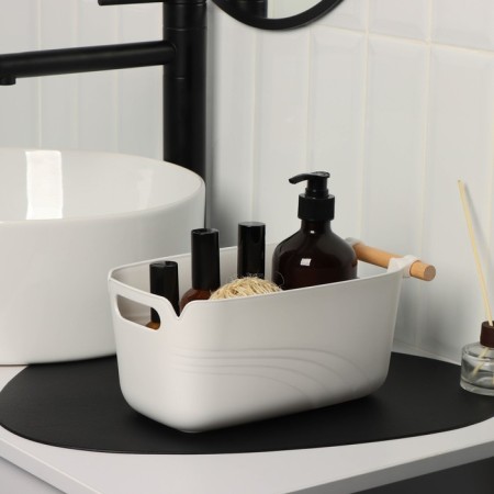 Storage container with handle LADOM "Laconism", 27 × 14.8 × 11.8 cm, white color-8