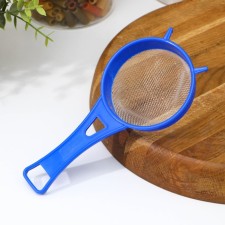 A plastic round sieve with the handle of the share, d = 9 cm, the color of mix