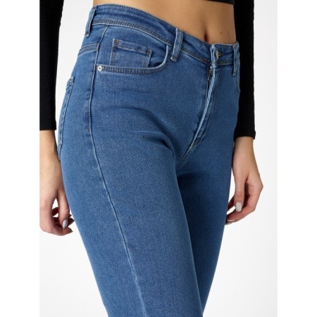 Women's cool jeans with a high -waist of blue, size 44-10