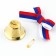 A bell on a pin with a bow for graduation, tricolor, d = 3.6 cm