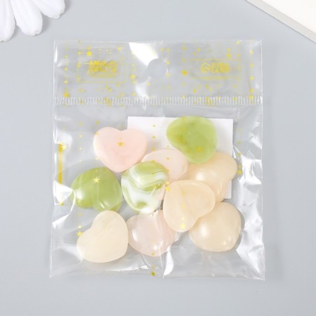 Decor for creativity plastic "Stone hearts" set 10 pcs mix 2x1.7x0.6 cm-3