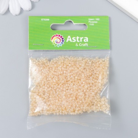 Beads "Astra" 11/0, 20 g (102 St. Gold/Transparent, glossy)-2