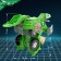 A robot with a dinobot transformation, light and sound effects, green colors