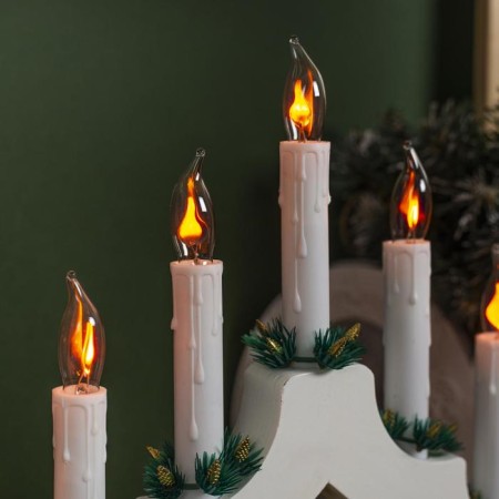 Incandescent lamp for a Christmas hill with a flame effect, 1.5 watts, base E12, 2 pcs-5