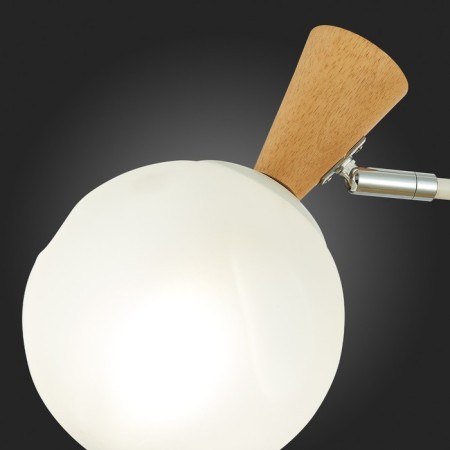 Ceiling EVOLUCE lamp. Sle220702-03. Catania. 3x40 watts, E14, 55x55x35 cm, white color, light wood-7