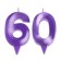 Candle in the cake jubilee "line" (set 2 in 1), number 60, purple metallic, 6.5 cm