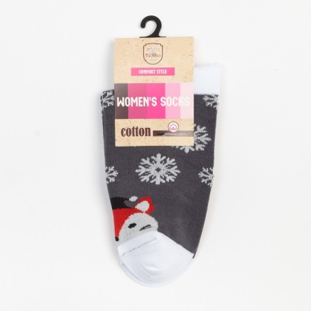 Women's socks "Fox and snowflakes" Color color, size 23-25-4