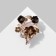 Brooch "Flower Quartet", brown color in pink gold