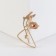 Brooch "Silhouette", red color in gold