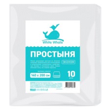 White Whale sheet, 140 × 200 cm, economy, spanlayis, 35 g/m2, 10 pcs