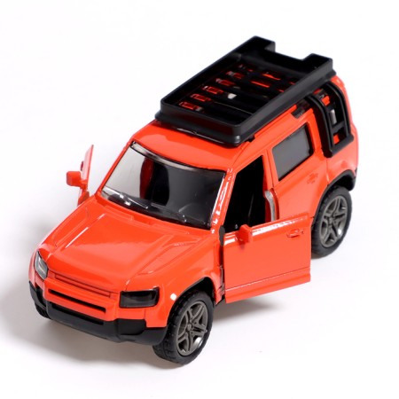 Metal car "Citicar", inertial, 1:32, doors, sound and light effects open, orange color-3