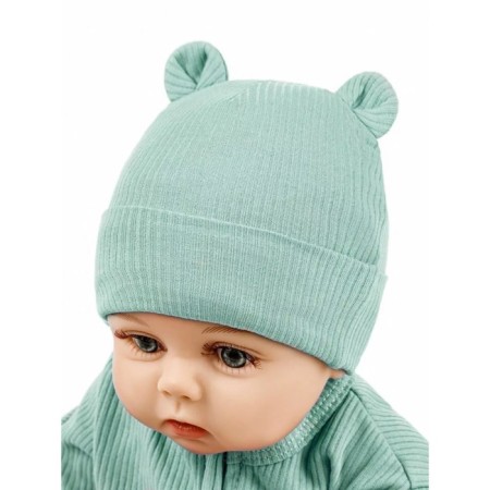 Children's cap Amarobaby Fashion Bear, size 46-48, green color-4