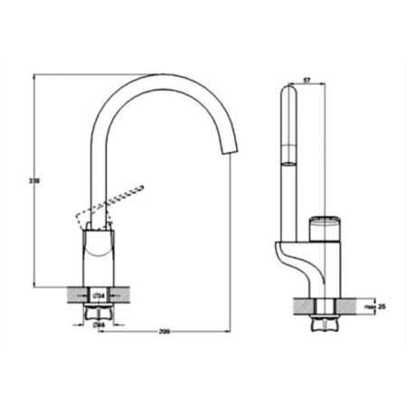 Troya BGX4-A189 kitchen mixer, single-leaf, brass, cartridge 35 mm, chrome-1