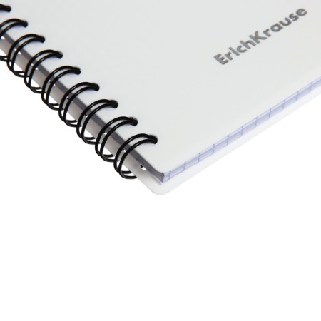 Notebook A6 (102 x 146 mm), 80 sheets in a cage on the Erichkrause Total White, plastic cover, an offset block, white 100%, white-2