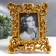 Photo frame Polystone 10x15 cm "Lush leaves and forget -me -nots" gold 26.5x21.5 cm