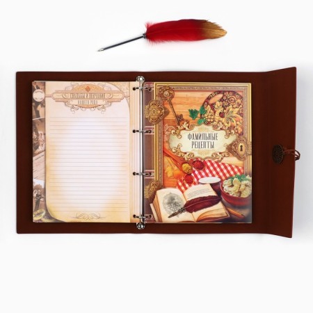 The genealogy book "Our family", with a pen, 65 sheets, Bordeaux, 35 x 25 cm-4