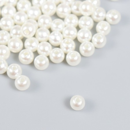 Beads for creativity plastic "Pearls" (set of 100 pcs) 0.6x0.6 cm