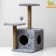 Cat house with a claw, square, 3x-storey, 45 × 47 × 75 cm, gray