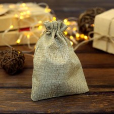 Gift bag from canvases, beige, 20 x 28 cm