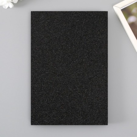 Foamiran glitter 2 mm, 20x30 cm, black