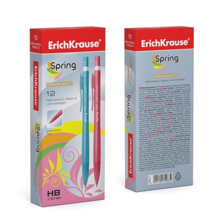 Mechanical pencil with Erichkrause "Spring", NV, Grifel D = 0.7 mm, in the box, mix-7
